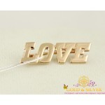 Золотая брошь "LOVE" бш358и , Gold & Silver Gold & Silver, Украина